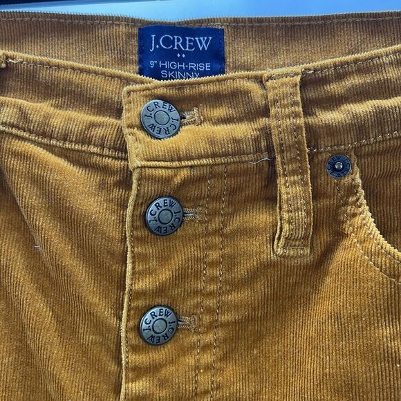 J Crew High rise skinny mustard corduroy button fly pants 29 - Picture 3 of 4